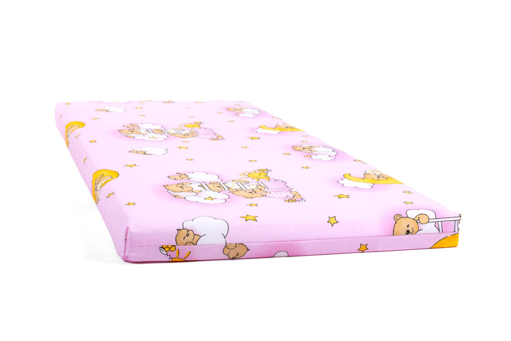 Laatikkosängyn tyyny Vaaleanpunaiset nallet